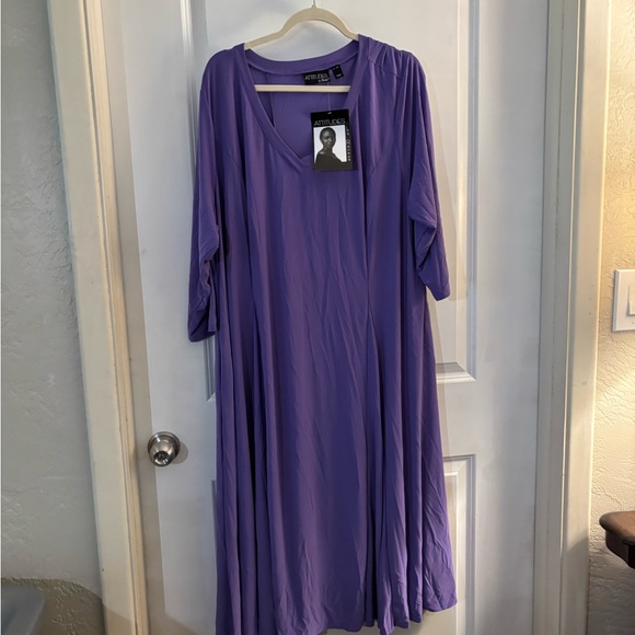 Attitudes by Renee Jersey Purple Women's Dress Sz 3XP NWT - Picture 4 of 6
